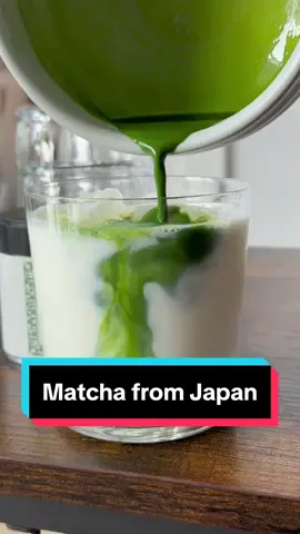 Trying the matcha I got in Japan