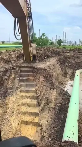 Excavator Operator Carving Steps in the Ground…#excavator #construction #trending #tiktok 
