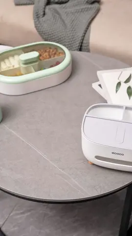 Hộp Để Giấy Ăn ECOCO Nhựa ABS Cao Cấp, Hộp Đựng Giấy Ăn Để Bàn Có Ngăn Để Đồ Đa Năng