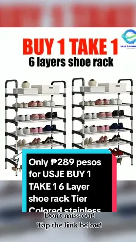 Only ₱289 pesos for USJE BUY 1 TAKE 1 6 Layer shoe rack Tier Colored stainless steel Stackable Shoes Organizer Storage Stand Lightweight Multicolor! Don't miss out! Tap the link below! #buy1take1shoerack #TikTokShop #tiktokfinds #tiktokaffiliate #tiktokph #TikTokFashion #LearnItOnTikTok 