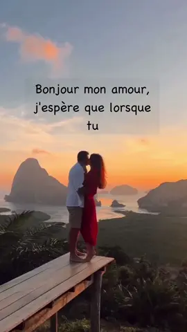 Bonjour mon amour. J'espère que lorsque tu te réveilleras et que tu écouteras ceci, cela mettra un sourire sur ton visage et rendra ta journée plus agréable. #bonjourmonamour #bonjour #monamour #motsdamour #messagedamour#messagedamourtouchant #declarationdamour 
