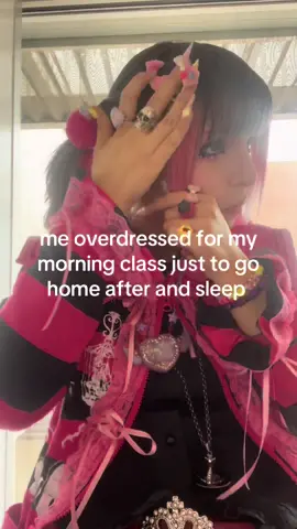 this video is from january this yr LOL but i still do this tbh idgaf i will not show up to class if im not dressed up #kawaii #jfashion #osharekei #yamikawaii #latina 