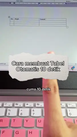 Cara membuat Tabel Otomatis 10 detik #caramembuattabelotomatis #word #tabel #nugas #tugassekolah #tugaskuliah #tipsbelajar #studyhacks #fypシ 