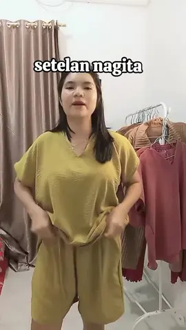 setelan nagita celana pendek muat bb 40_85 kg bahan crinkle dimodel leher V harga kantong stok terbatas #fypシ゚viral #masukberanda 