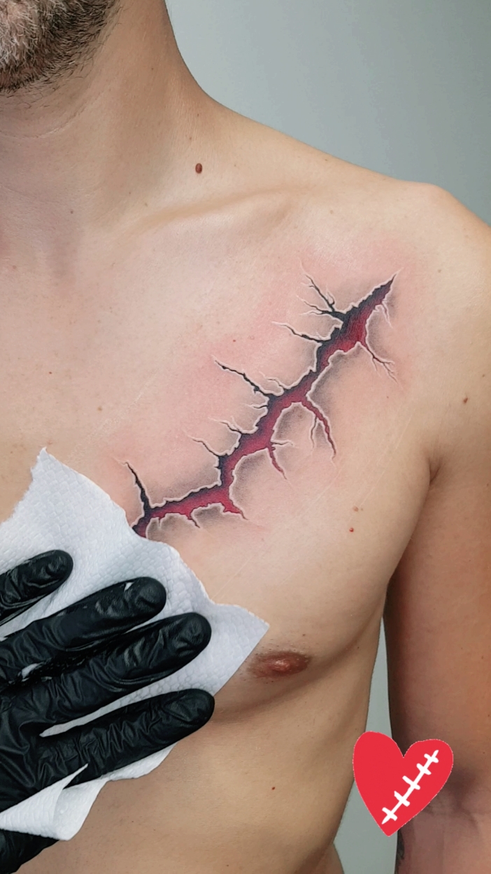 Tattoo Scar  #blood #wound #scratches #scar #scratch #tattoo #tattooedmen #inkedmen #handmadetattoostudio #carpi #ink #art #onmyskin #indelible 