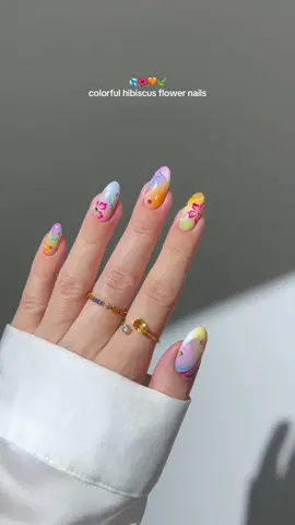 💦🌺🧡 bringing island beauty to my nails with hibiscus flowers and a variety of gorgeous @BeetlesGelPolishOfficial @beetlesgelpolish  colors 🌈✨ •ad but the best part is that all these fun colors are discounted for Prime Day !! up to 70% off + use code 