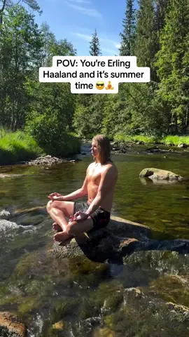 Erling Haaland meditating right through summer 🧘‍♂️🔋 IG/erling.haaland  #erlinghaaland 