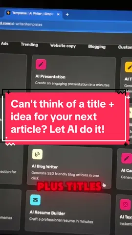 Struggling with writer's block? Let AI generate your perfect blog title in seconds! 🚀✨ #ContentCreator #BloggingTips #AIpowered #WriteSmart #ai #aiclips #aigenerator #bestaitools #aitools #ai #chatgpt #aihacks 