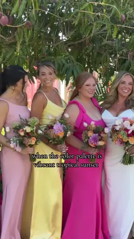 wedding color palette goals 🔥🌺 clips by @WEDDING DAY CONTENT CREATOR at @heyabbiemae's cabo wedding with @Meghan E. Papiano #cabowedding #bridesmaids #bridesmaidsdresses 