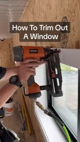 Here’s how a professional carpenter trims out a window in a 2”x8”wall. #build #howto #carpentry #construction #DIY #contractor