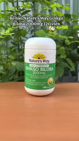 🔅🔅🔅Bổ não Nature's Way Ginkgo Biloba 2000mg 120 viên. ☘️☘️☘️Công dụng: ❄️Hỗ trợ giảm thiểu các hội chứng do thiểu năng tuần hoàn não như đau đầu, chóng mặt, mệt mỏi, giảm khả năng nhận thức… ❄️Hỗ trợ giảm thiếu di chứng tai biến mạch máu não và chấn thương sọ não. ☘️☘️☘️Nature's way ginko biloba 2000mg: ❄️Hỗ trợ tăng tuần hoàn hệ thần kinh ngoại biên, giảm thiểu các triệu chứng đau cứng cổ, vai, gáy, tê nhức chân tay, tê lạnh, tím tái đầu chi… ❄️Hỗ trợ tăng cường chức năng não bộ, cải thiện trí nhớ, giúp tập trung, cải thiện tinh thần. ❄️Hỗ trợ ngăn ngừa thiếu mãu não, tăng cường tuần hoàn, ngừa chóng mặt, ù tai, tổn thương võng mạc và hỗ trợ ngủ ngon. ❄️Sử dụng sớm còn giúp hạn chế mắc bệnh Alzheimer khi ở tuổi già. ❄️Cải thiện hội chứng Raynaud và tắc nghẽn động mạch chi dưới mãn tính. ☘️☘️☘️Thành phần: Mỗi viên nén chứa: 40mg tinh chất Gingko tương đương chiết xuất 2000mg lá Gingko. 🌿🌿🌿Hướng dẫn sử dụng: Uống 1 – 3 viên/ngày sau khi ăn. #naturewayvietnam #khohangmesoc #bonao 