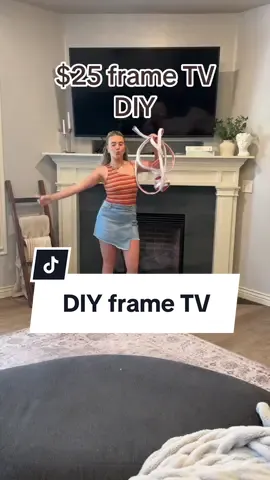 Freaking out is a bit of an understatement😅 THIS HAS TO BE MY BEST WORK YET🫶🫶🫶 #frametvdiy #diyframetv #DIY #renterfriendly #homediy #furnitureflip #CapCut 