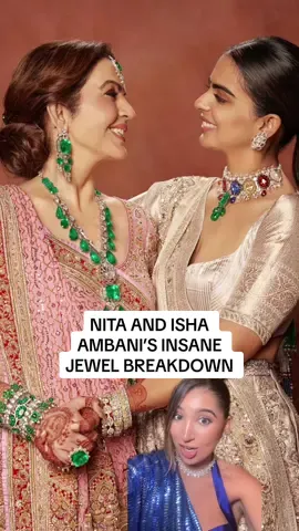 #NitaAmbani and #IshaAmbani INSANE Jewelry From the #AmbaniWedding 💎💚🌈🇮🇳 #ishaambani #nitaambani #anantambani #radhikamerchant #indianjewellery 