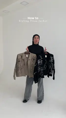Transform your look with our- best selling Tissa Jacket in sleek black or chic khaki. Which colors suit your vibe today? #filoposy #posewithposy #belilokal #outerwear 