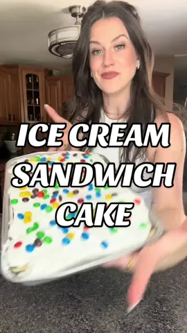 Did you catch Aria? 😅 #icecreamsandwich #icecreamcake #summerdessert #easydessert #momlife 