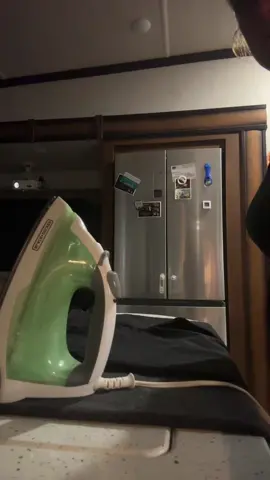 Getting ready for the work week. #ironing #rvliving #camper #monday #chores 