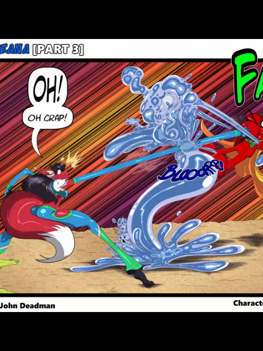 Stuart and Rita vs Oceana! With a move he learned from a manga. Full HD Artwork via link in bio #RBComics #furry #furryfandom #furrytiktok #speeddraw #fyp #foryoupage❤️❤️ #TheStupidReviews #Oceana #Rita_Fox #DBZ #dragonball #anime