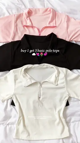 BUY 1 GET 3!!! #polotops #basictops #buy1get3 #fyp #topsforwomen 