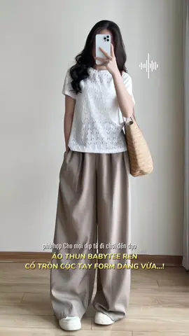 Phần 248 |  Áo Thun Babytee Ren - Áo Babe Tee Cổ Tròn Cộc Tay Form Dáng Vừa #mihohouse #aothunbabytee #thoitrangnu #aobabetee #phongcachtretrung #thoitrangduongpho #aothuncotron #fashion #style #xh 