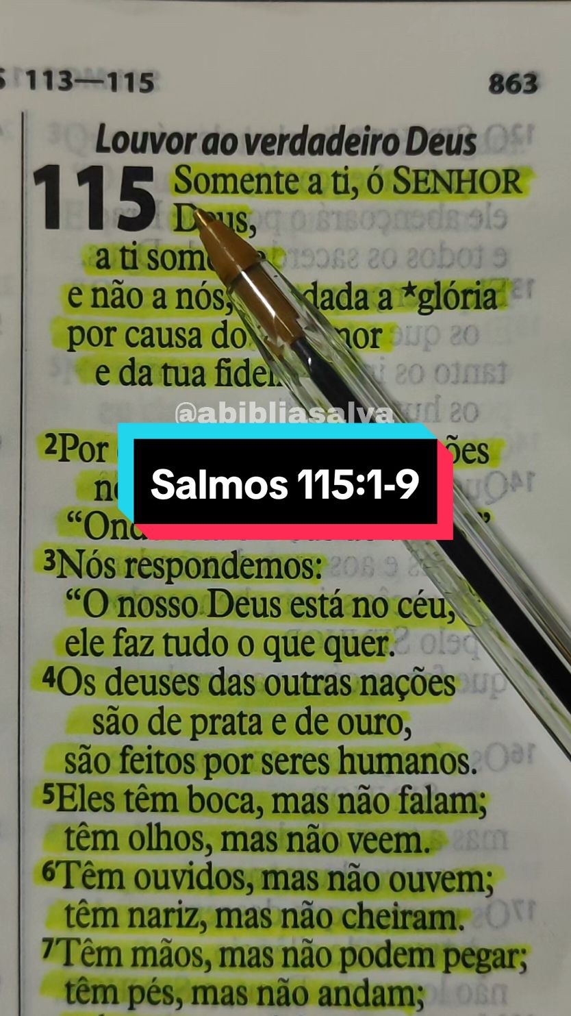 Salmos 115:1-9 #biblia #Deus #versiculosblibicos #versiculododia #fycristao #palavradeDeus #lendoabiblia #cristão #cristoviveemmim #Salmos 