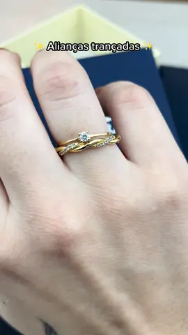 ✨ Alianças trançadas ✨ #foyoupage #viral #noivado #aliancasdeouro 