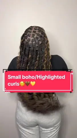 The 2 color curls just added a lil pazzazz and i loved it🤎💛🫶🏾 •  • • • • • • • • • #kambeyhairstyles #kambeybeautybar #kambeybeauty #kambey #bey #beyonce #hairbraiding #braidedhairstyles #boxbraidstyles #neatbraids #braidgoals #louisvillehairstylist #louisville #kentucky #africanhairbraiding #braids #braidstyles #hairstyles #louisvillebraider #smallbusinessowner #beautybar #knotlessbraids #knotlesssboxbraids #knotlessbraidslouisville #smallknotlessbraids #smallbohoknotless #smallknotless #bohemian #bohemianbraids #bohobraids 