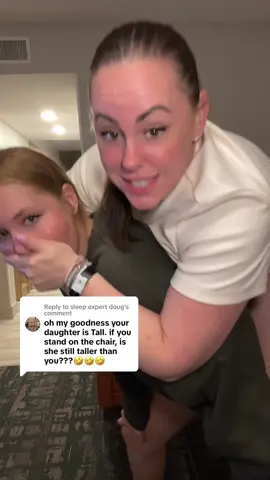 Replying to @sleep expert doug  Here’s your answer! 🤣  . . . . . . #tallgirl #tallgirlproblems #shortgirl #shortgirproblems #d1babies #girlmom #MomsofTikTok #momanddaughter 