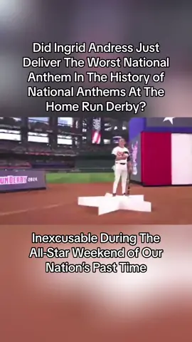 Ingrid Andress just delivered the worst National Anthem in the history of National Anthem’s at the home run derby #homerunderby #mlbnews #allstargame #comedyvideo #nationalanthem 