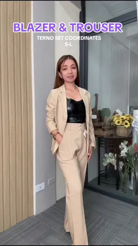 SET TERNO COORDINATES BLAZER AND TROUSER #TikTokShopFUNPayday #hellomoderneshop #terno #fashiontiktok #outfit #blazerwithtrouser #fitcheck #outfitideas #outfitinspo #set #formalattire #hellomodernemademebuyit #tiktokmademebuyit #fyp 