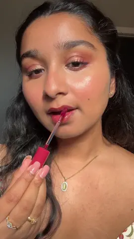 this Lassi Lips shade is rapidly becoming my summer favorite! this formula is also completely transferproof and super hydrating 🍒 #kulfibeauty #lassilipssummer #blackcherrylipstick #lipstain #tamil #tamilmakeup 