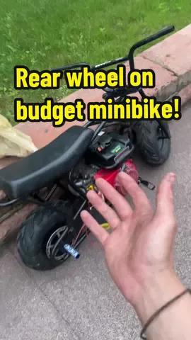 Lets put the rear wheel & some pegs on the budget minibike build! 🔥😍 $60 for the frame, $12 for the motor, $25 for carb setup (carb was sponsored) $35 for rear rim, $10 for brake disc, gas tank, front end, tire, rear sprocket, clutch, foot pegs were all laying around my garage! 🤌  #darzrt #minibike #minibikelife #minibiketok #minibikes #minibikesoftiktok #gx160 #fyp #foryou 
