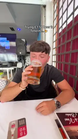 We can’t believe this was only €1.50🤣🍺 Let us know in the comments if you think we could find it cheaper somewhere else👇🏼 #nathanandgrace #tenerife 