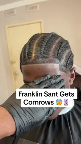 Franklin Saint Gets Cornrows 😰💈 - - - - - #taperfade #fade #shapeup #skinfade #explorepage #transformation #clean #barbers #reels #explore #surgery #trim #hair #magician #babyliss #wahl #fyp #bfadez #trending
