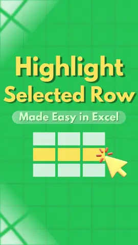 Want to make your Excel data stand out? Learn how to easily highlight the selected row in this cool tutorial! 💻🌟 #ExcelTips #DataManagement #ProductivityHacks #Spreadsheets #datavisualization #Excelhacks #office #excel #microsoft #microsoftexcel