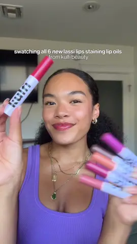 scrubbed my hand with a scrub daddy and swatches didn’t budge…this lip stain STAINSSSSS 🍒✨👄 lassi lips summer!!! @Kulfi Beauty not sponosred but was gifted this product that launches 7/19! order of swatches: caramel, tamarind, rose, first sari, black cherry, lucky lotus  #lassilipssummer #lassilips #kulfibeauty #lipstainreview #lipstain #lipoil #lipoilreview #longlastingmakeup 