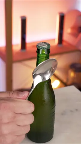 I just use a spoon to open bottles… #fyp #fypシ #wow #what #amazing #LifeHack #trick #bottleopener #drink #beer 