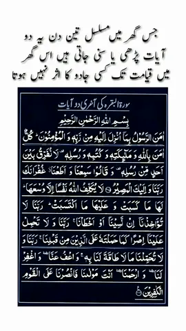 جس گھر میں مسلسل تین دن یہ  آیات پڑھی یا سنی جاتی ہیں اس گھر میں قیامت تک کسی جادو کا اثر نہیں ہوتا  #islamicvideo #islamic #viral #islamic_video #ismaic #fyp #growmyaccount #unfreezemyacount #islamichub #foryoupage #foryou #foru #4u 