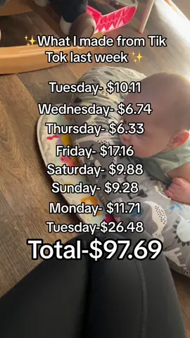 Kinda like this lil side gig 🤪 #fyp #foryou #foryoupage #fypシ゚viral #fyppppppppppppppppppppppp #fy #fypage #howmuchimade #tiktok #tiktokshop #creatorfund #affiliate #trending #trendingsound #sahm #sahmlife #momtok #babytok #MomsofTikTok #babiesoftiktok 