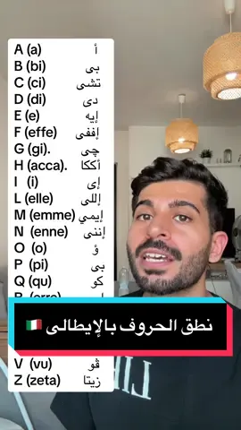 نطق الحروف بالإيطالى 🇮🇹 #تعلم_الايطالية #مصر #egypt #milano #الامارات #السعودية #قطر #الكويت #ابوظبي #دبي #القاهرة #fyp #foryou  