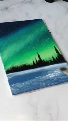 easy way to paint the northern lights  acrylics on 5x7
