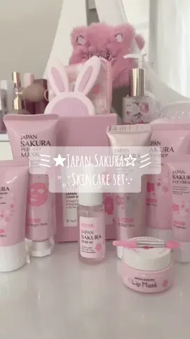 Japan Sakura skincare set🧴🌸💕 (ignore my out grown nails pls😅)#japaneseskincare #japaneseskincareproducts #japansakura🇯🇵🌸😍 #japansakuraskincareset #pink #cute #girly #wonyoungism #skincare #skincarereview #fyp #foryou #foryoupage 