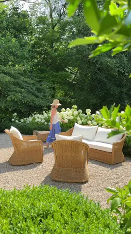 How beautiful does the @AERIN East Hampton outdoor furniture collection look in @Samantha Varvel’s backyard 🤍 Shop the look online with the link in our bio. #williamssonoma #outdoorfurniture #hamptons 