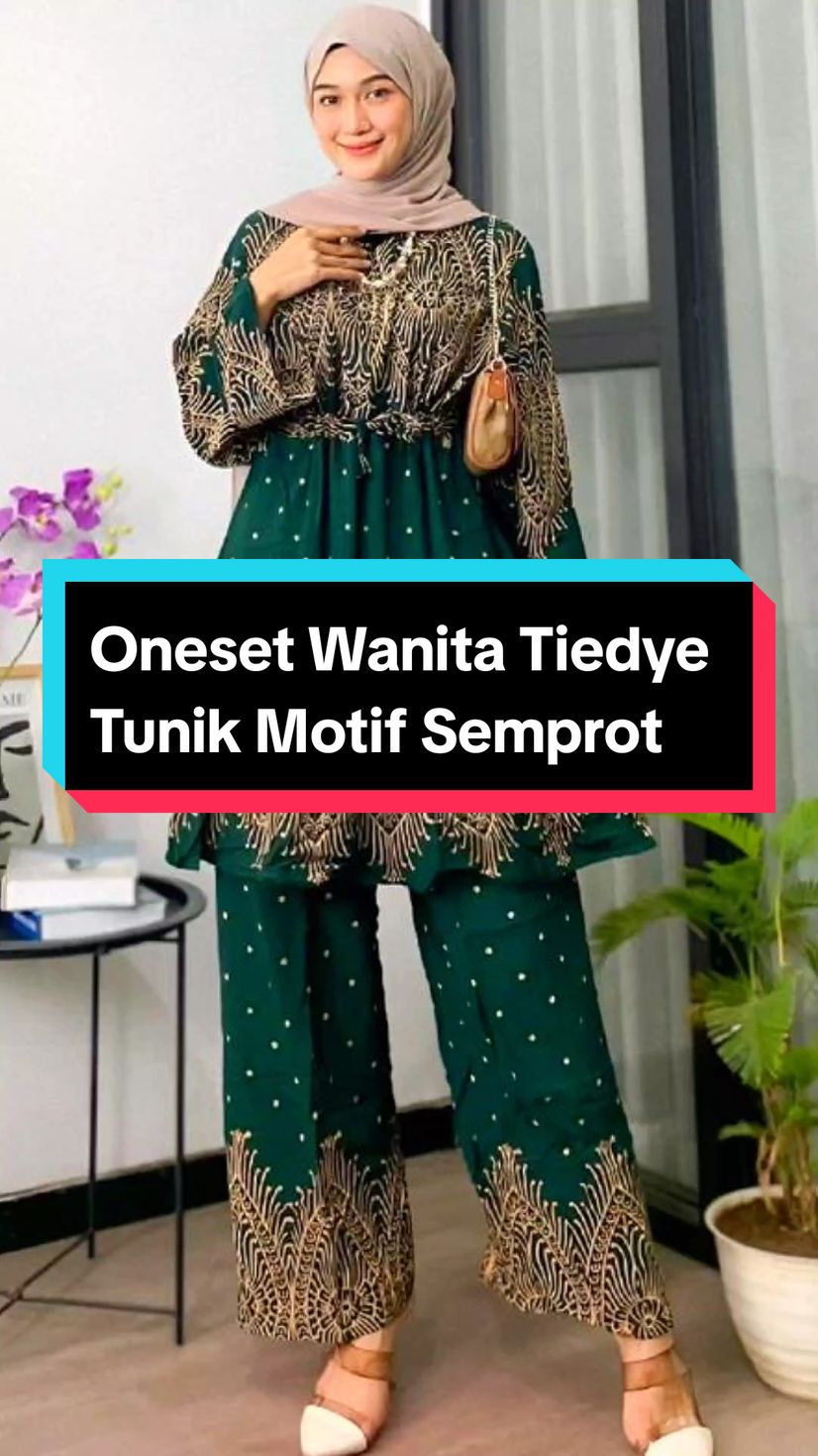 One Set Wanita Tiedye Tunik Motif Semprot #setelanwanita #setelanmotif #onesetrayon #CapCut 