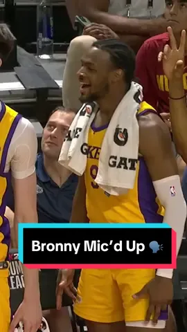 Bronny mic’d up motivating his teamates 🤝 #BronnyJames #Lakers #NBA2KSummerLeague #NBA #NBAHighlights 