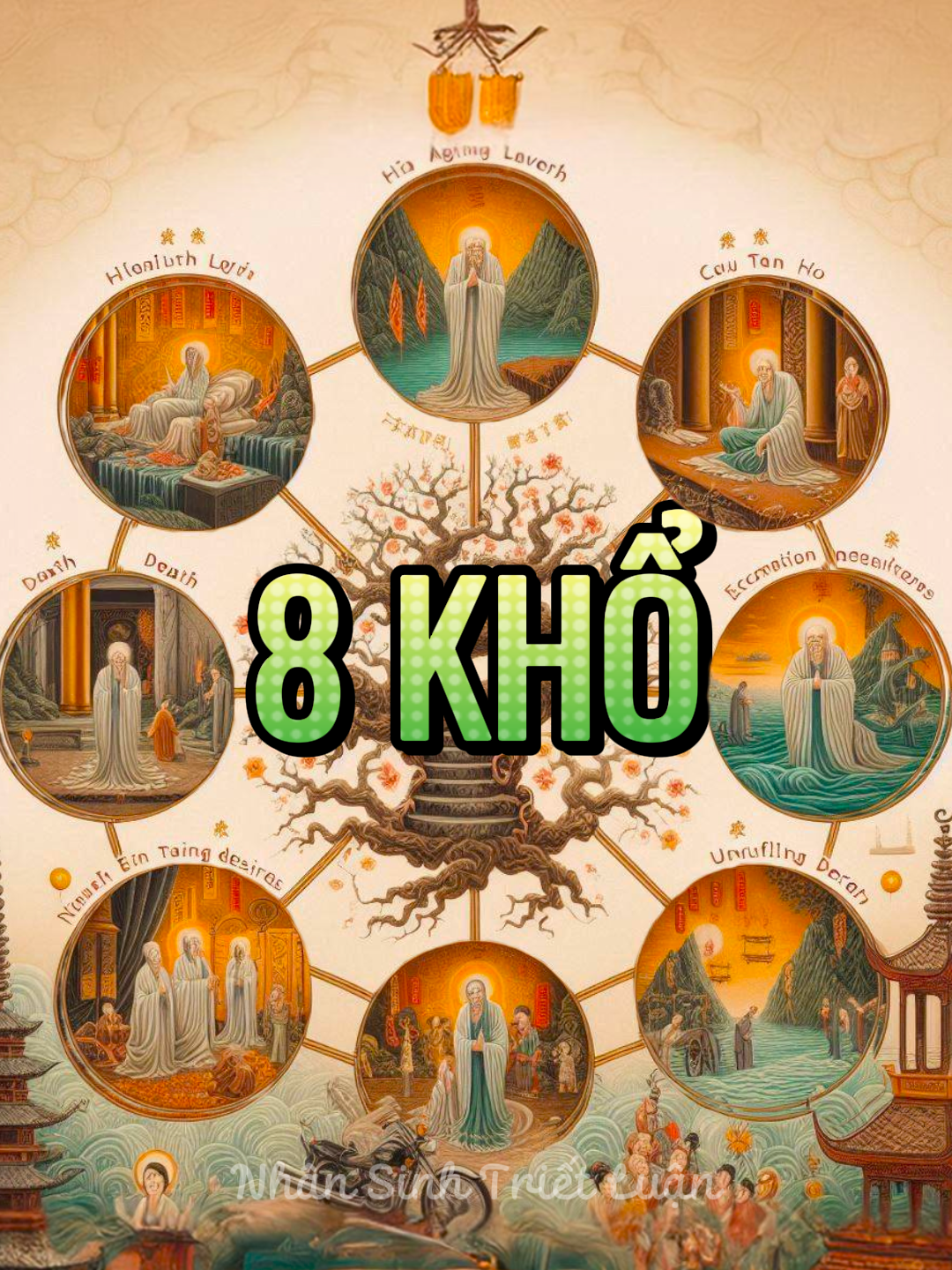 Trong luân hồi, có tám khổ mà con người phải trải qua: sinh, lão, bệnh, tử, oán tắng hội, ái biệt ly, cầu bất đắc, và ngũ ấm xí thịnh. Hiểu rõ tám khổ này, bạn sẽ có thể thay đổi cách nhìn về cuộc sống và trở nên mạnh mẽ hơn. #nhansinhtrietluan #baihoccuocsong #luanhoi #tritueconhan