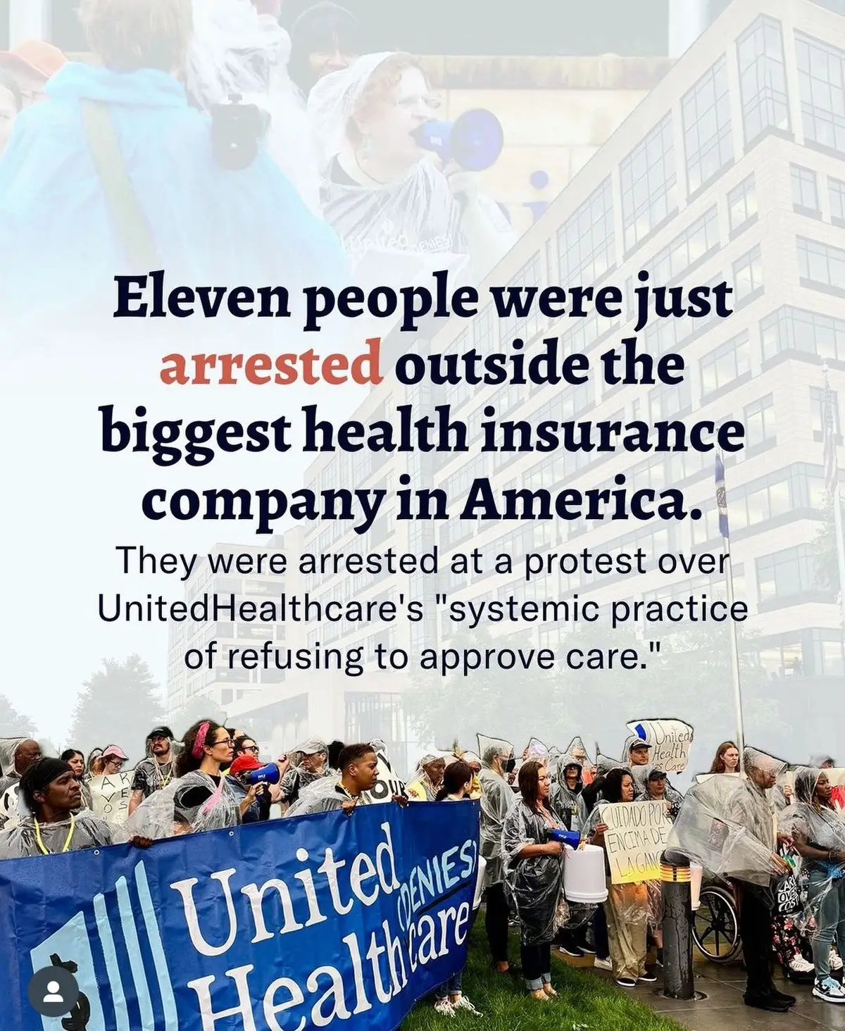 Eleven people were just arrested outside the biggest health insurance company in America. #labormovement #corporategreed #labor #workersrights #healthcare 