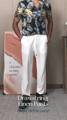 Drawstring linen pants 💪🙌 -7 colors & M-XXL sizes to choose  #tiktokshop #ootd #summergames #tiktokshopbacktoschool #summervibes #summer2024 #outfitideas #outfit #greatoutdoors #sale #tiktokshop 