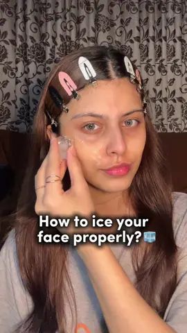Start to ice your face properly 🧊💦 Cleanse Your Face to avoid trapping any dirt or bacteria under the ice 🧊💯 Wrap the Ice & Move the wrapped ice cube in gently ✅✨ Limit the icing session to about 1-2 minutes. Prolonged exposure can cause frostbite or skin irritation 👈 After icing, apply a good moisturizer to keep your skin hydrated. #icefacial #facemassage #skincareroutine #learnskincare #skincaretips 