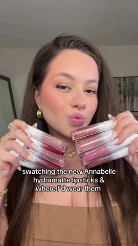 Got a lot of plans this weekend? Trust @anahita and try different shades of our new Bigshow Hydramatte lipsticks 🩷💋 — T’as un weekend occupé en vue? Fais confiance à @anahitaxo et essaie différentes nuances de nos nouveaux rouges à lèvres Bigshow Hydramatte 🩷💋 #lipstick #matte #annabelle #makeup #fyp