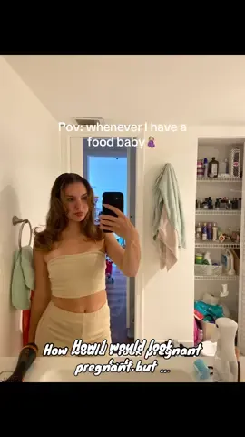 Where all my bloated girlies at 🙃 Hopping on this trend but with some food baby pics😂 there’s more  But fr tho were working on the #guthealth  #bloated #foodbaby #prego 